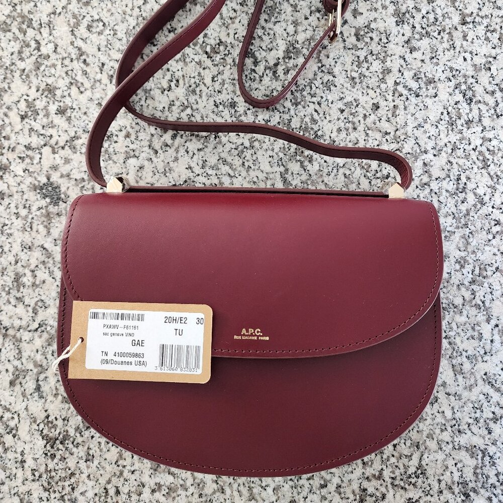 A.P.C Genève Calfskin Bag - Vino 🍷✨ (#11149)